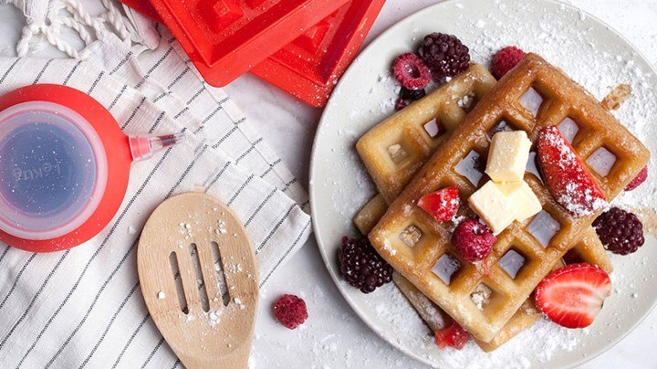 Steamed baked Strawberry Waffles