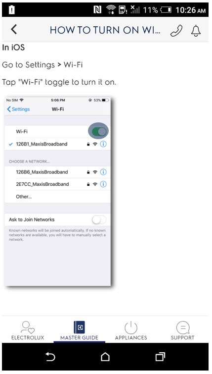 Electrolux Singapore Connectivity